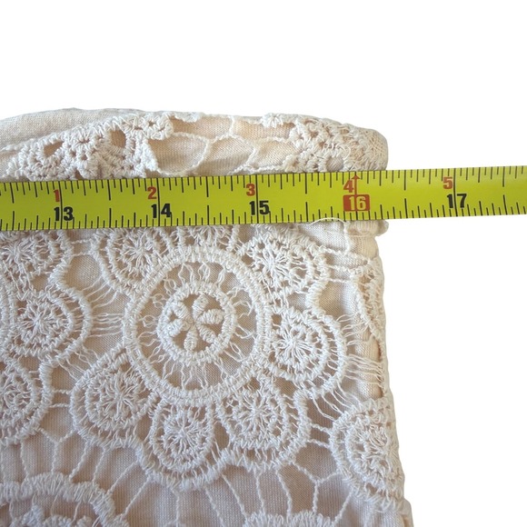 Solitaire Ravi Khosla Ivory Cotton Crochet Floral Lace  M Boho Cottage Feminine - Picture 7 of 8